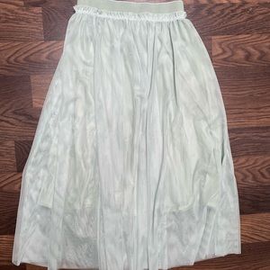 H&M Tulle Maxi Skirt Pastel Mint Green Size Small
